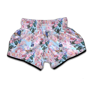 Blossom Floral Flower Pattern Print Muay Thai Boxing Shorts