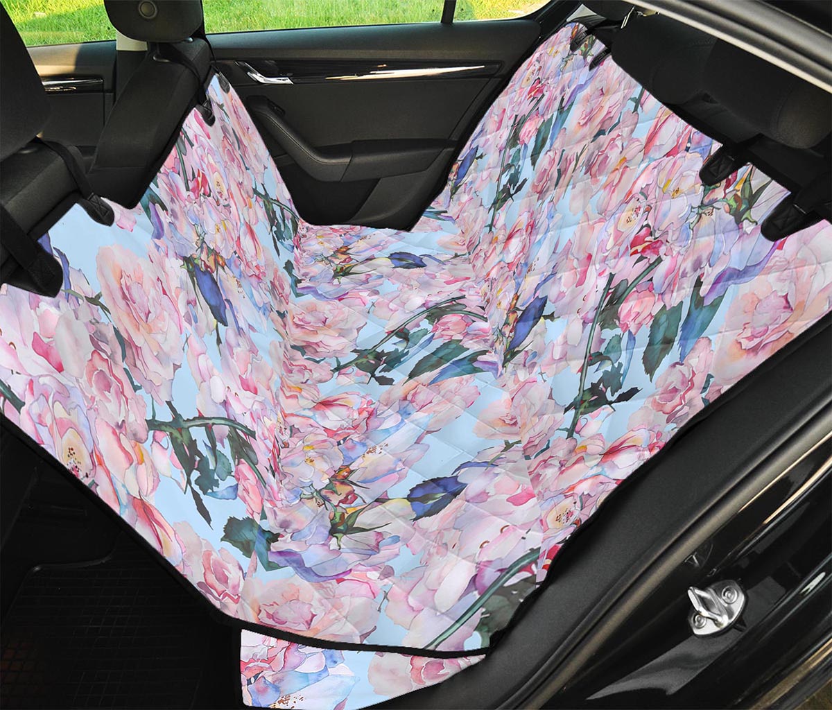 Blossom Floral Flower Pattern Print Pet Car Back Seat Cover