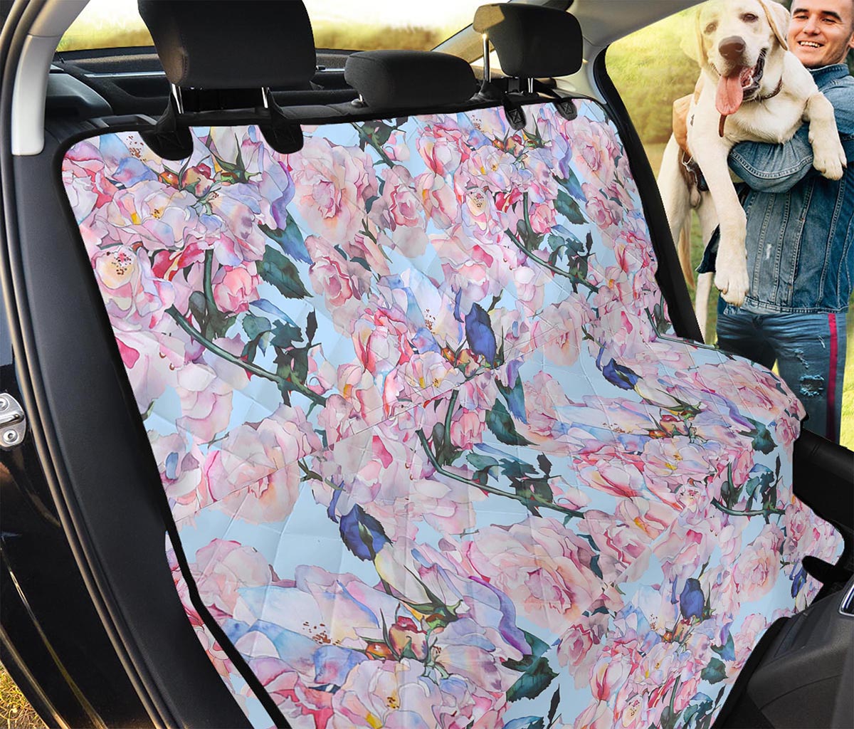 Blossom Floral Flower Pattern Print Pet Car Back Seat Cover