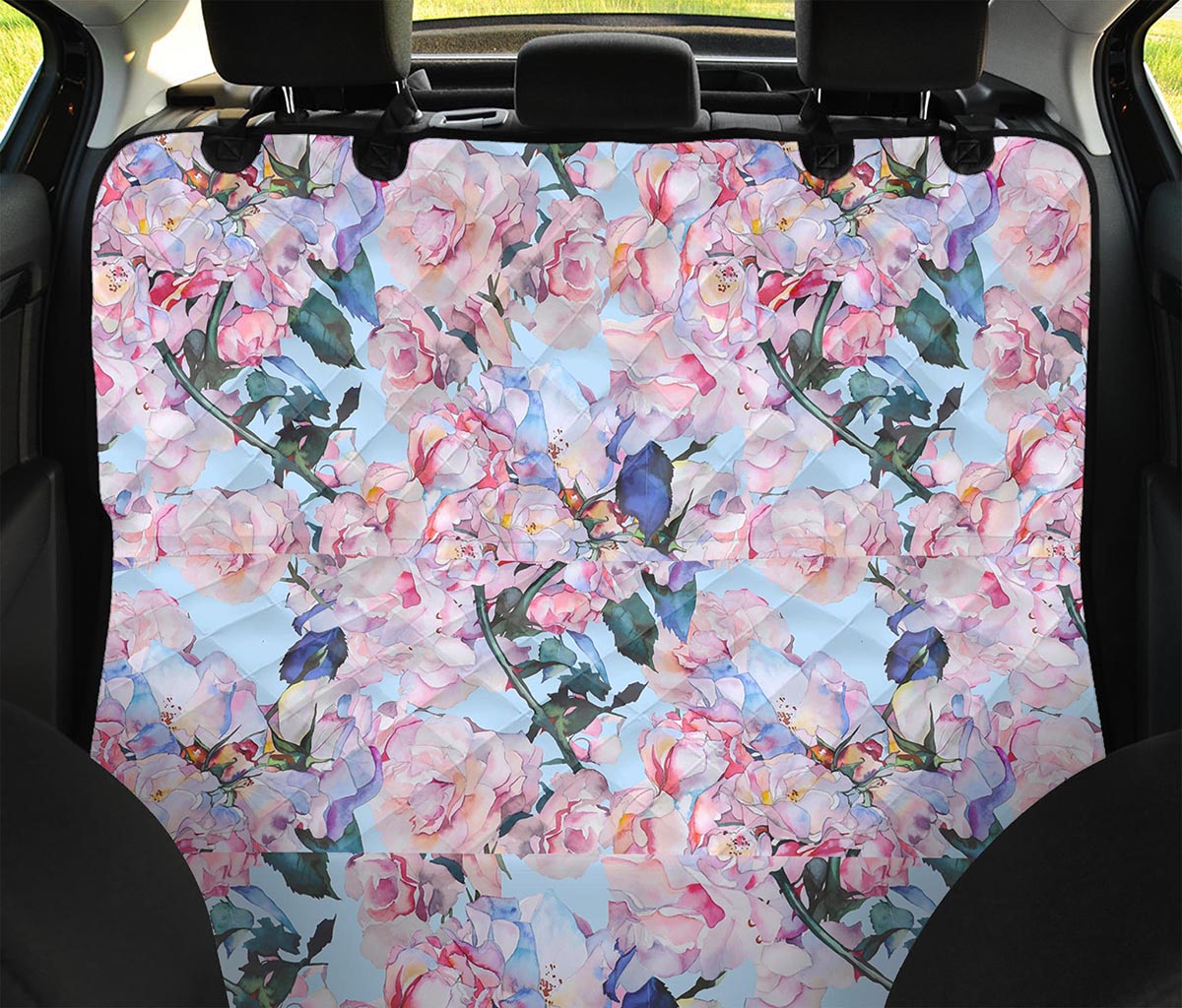 Blossom Floral Flower Pattern Print Pet Car Back Seat Cover