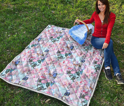 Blossom Floral Flower Pattern Print Quilt