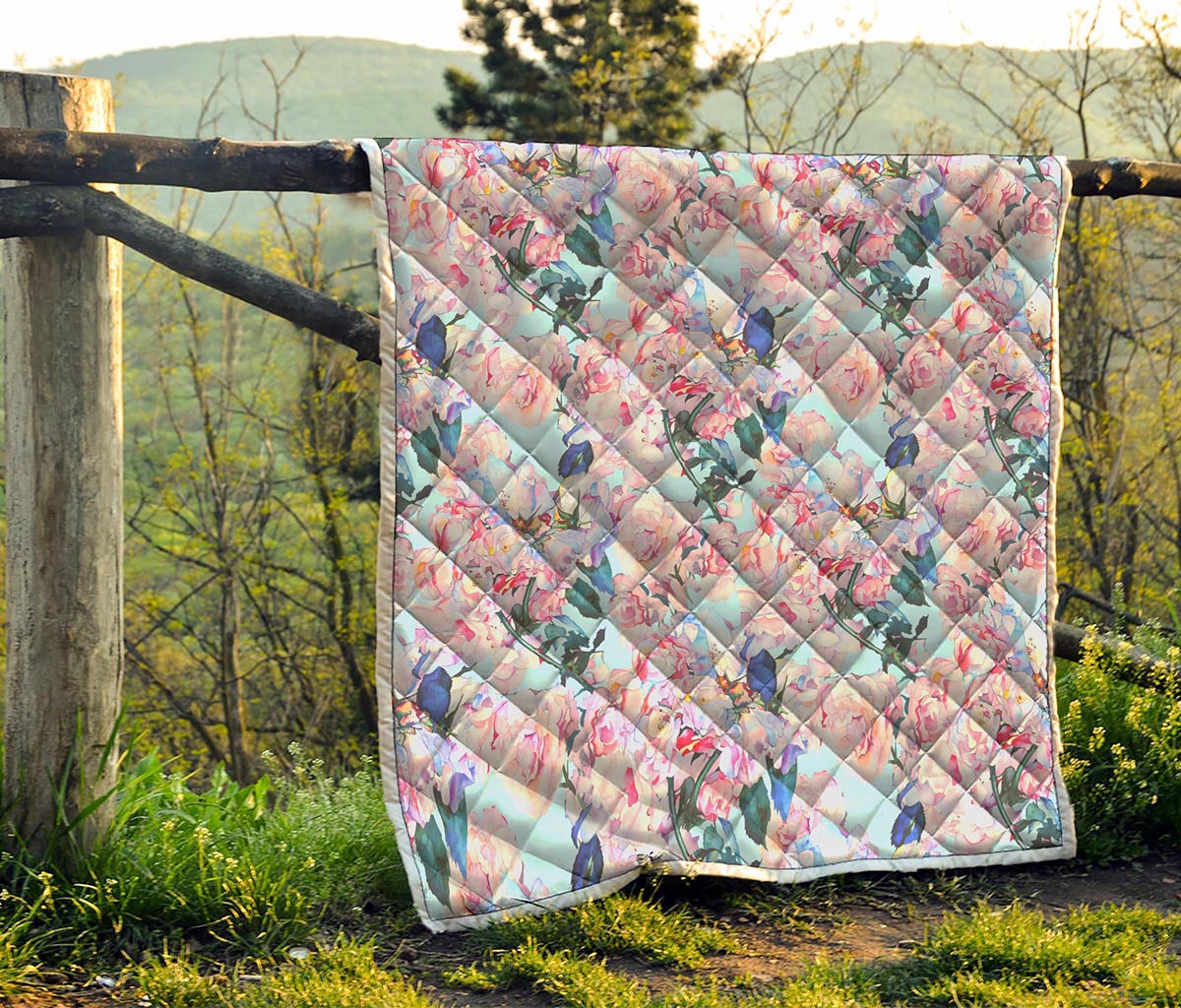 Blossom Floral Flower Pattern Print Quilt