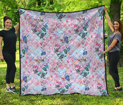 Blossom Floral Flower Pattern Print Quilt