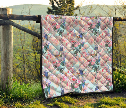 Blossom Floral Flower Pattern Print Quilt