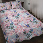 Blossom Floral Flower Pattern Print Quilt Bed Set