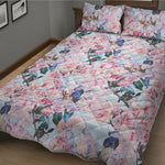 Blossom Floral Flower Pattern Print Quilt Bed Set