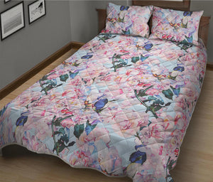 Blossom Floral Flower Pattern Print Quilt Bed Set