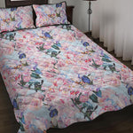 Blossom Floral Flower Pattern Print Quilt Bed Set