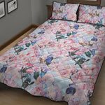 Blossom Floral Flower Pattern Print Quilt Bed Set