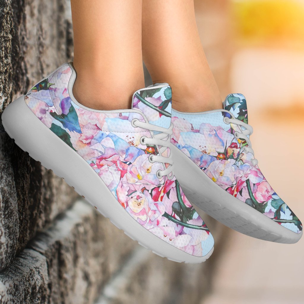 Blossom Floral Flower Pattern Print Sport Shoes GearFrost