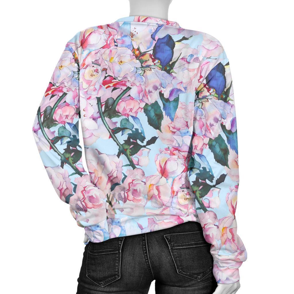 Blossom Floral Flower Pattern Print Women's Crewneck Sweatshirt GearFrost