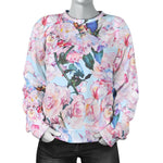 Blossom Floral Flower Pattern Print Women's Crewneck Sweatshirt GearFrost
