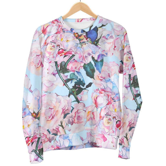 Blossom Floral Flower Pattern Print Women's Crewneck Sweatshirt GearFrost
