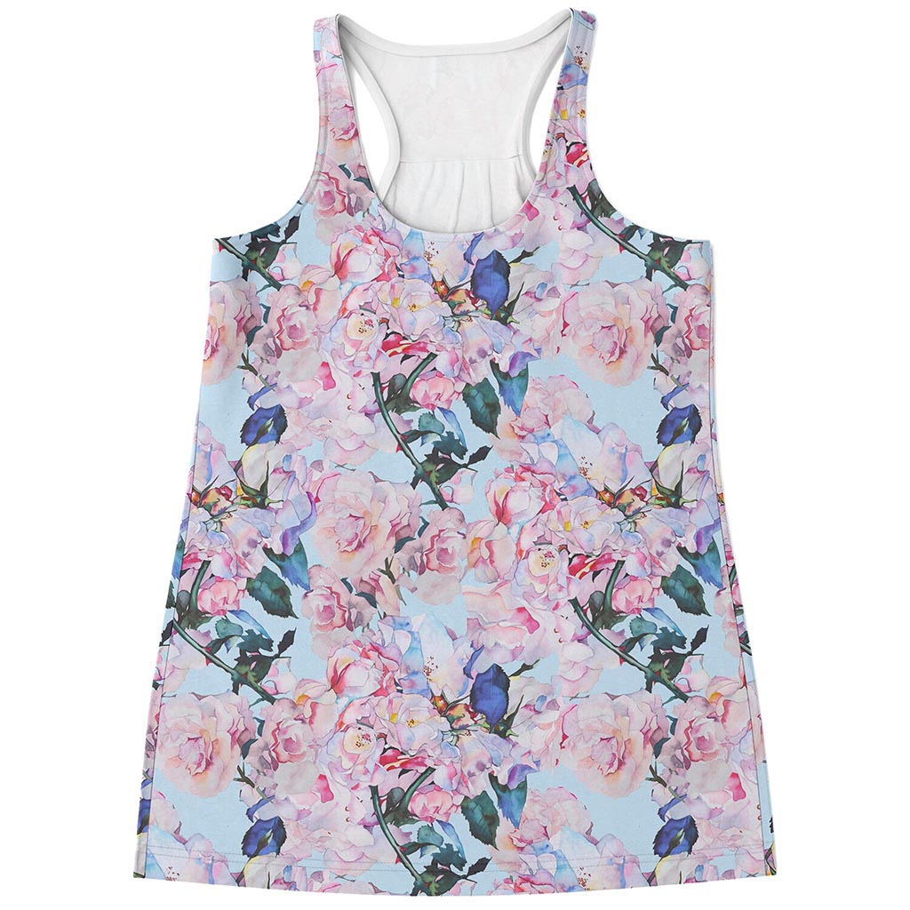 Blossom Floral Flower Pattern Print Women's Racerback Tank Top