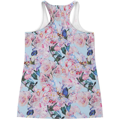 Blossom Floral Flower Pattern Print Women's Racerback Tank Top