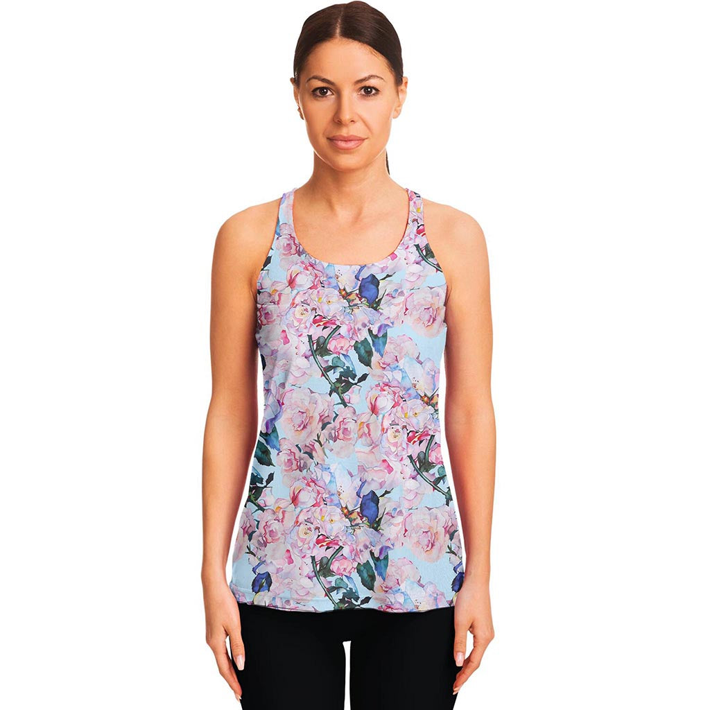 Blossom Floral Flower Pattern Print Women's Racerback Tank Top