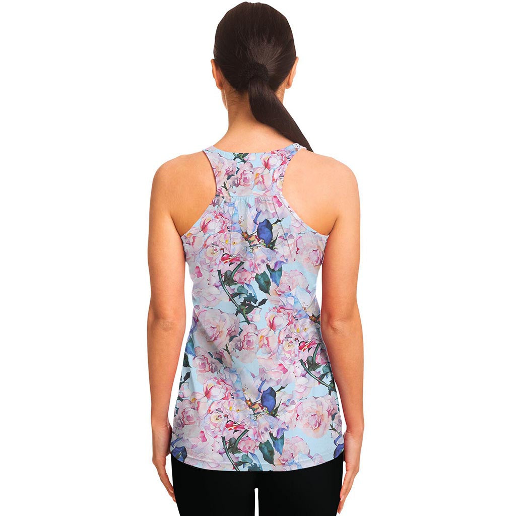 Blossom Floral Flower Pattern Print Women's Racerback Tank Top