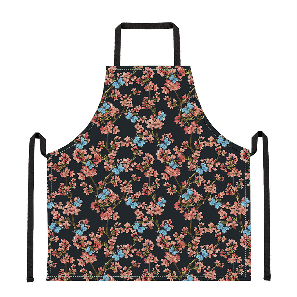 Blossom Flower Butterfly Print Apron