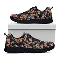 Blossom Flower Butterfly Print Black Running Shoes