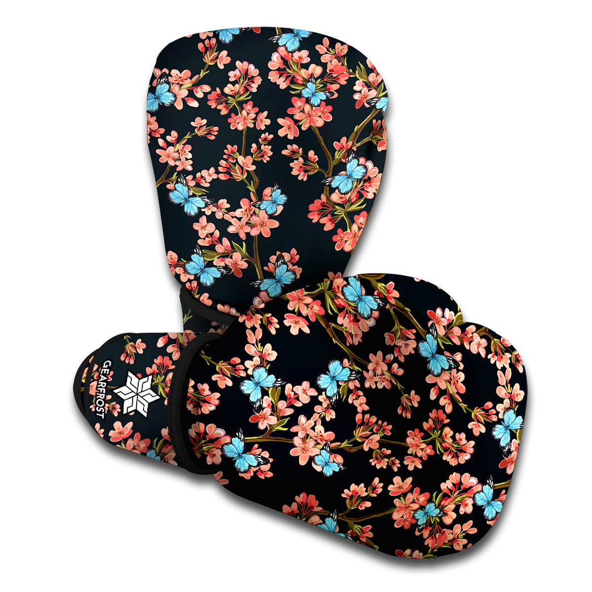 Blossom Flower Butterfly Print Boxing Gloves