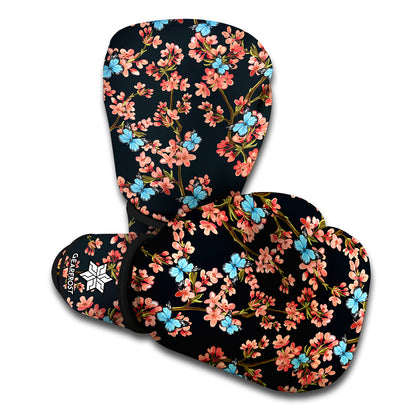 Blossom Flower Butterfly Print Boxing Gloves
