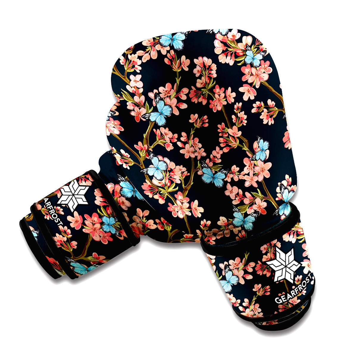 Blossom Flower Butterfly Print Boxing Gloves
