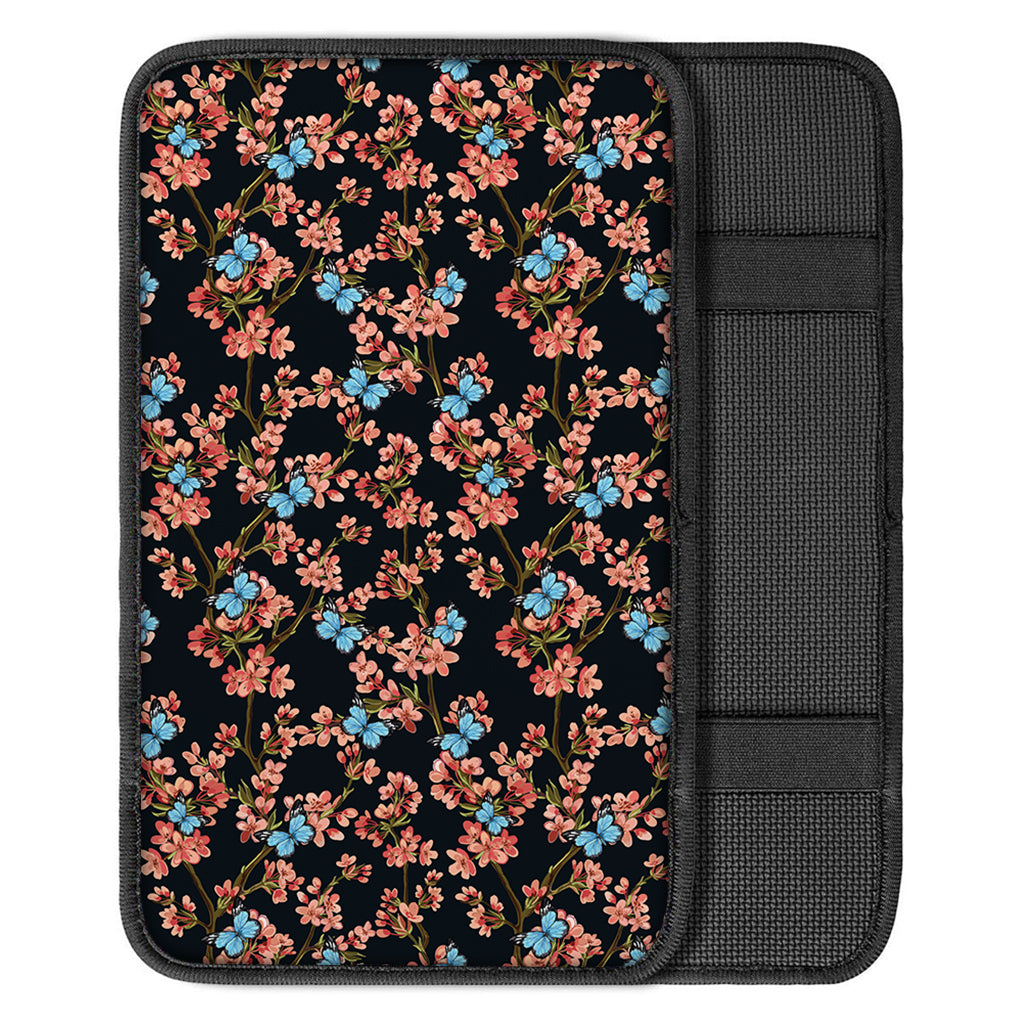 Blossom Flower Butterfly Print Car Center Console Cover