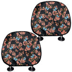 Blossom Flower Butterfly Print Car Headrest Covers