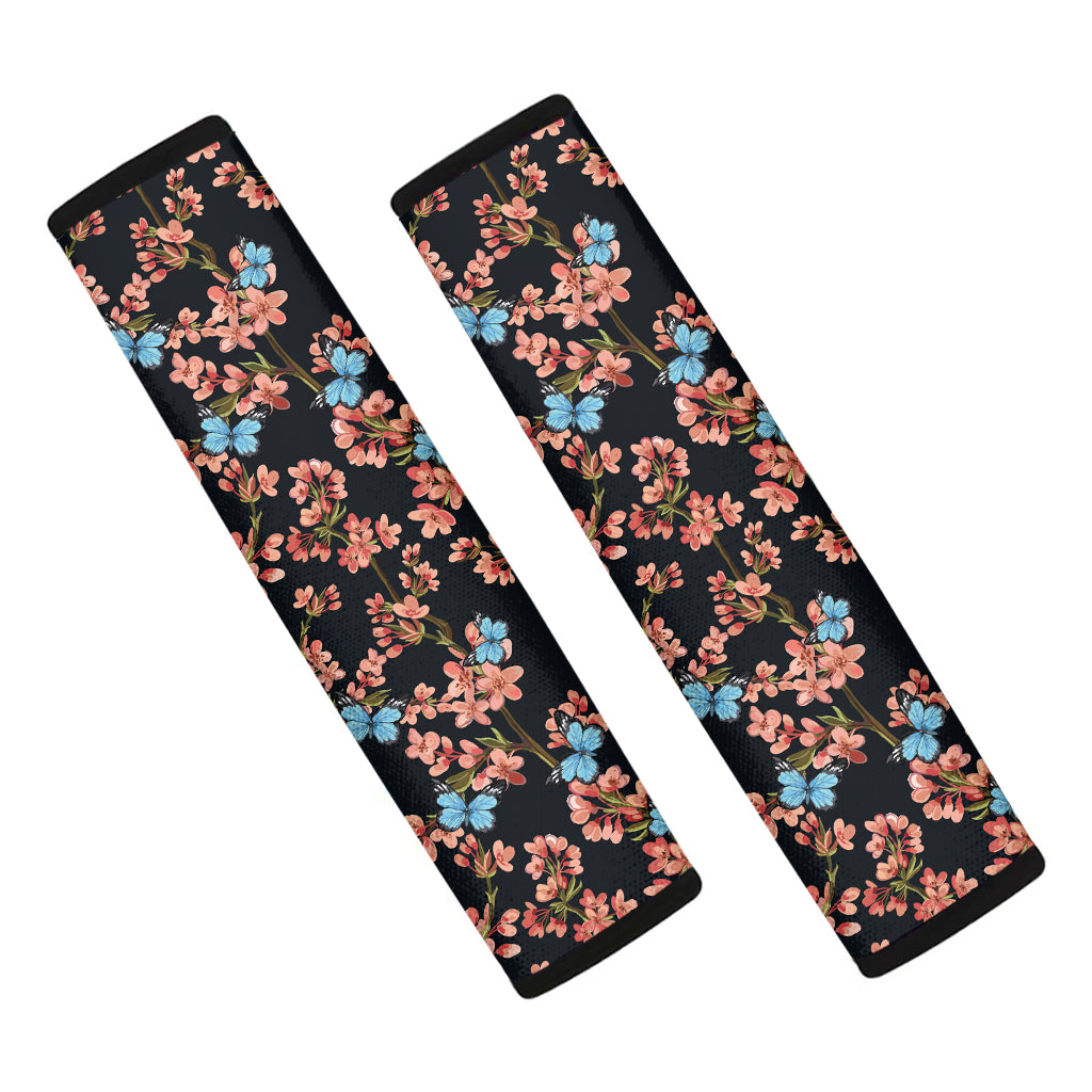 Blossom Flower Butterfly Print Car Seat Belt Covers