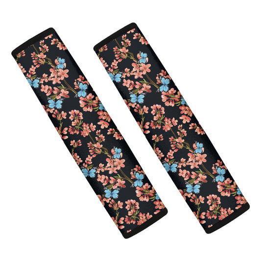 Blossom Flower Butterfly Print Car Seat Belt Covers
