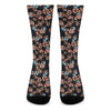 Blossom Flower Butterfly Print Crew Socks