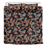 Blossom Flower Butterfly Print Duvet Cover Bedding Set