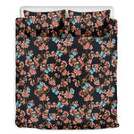 Blossom Flower Butterfly Print Duvet Cover Bedding Set