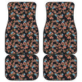 Blossom Flower Butterfly Print Front and Back Car Floor Mats
