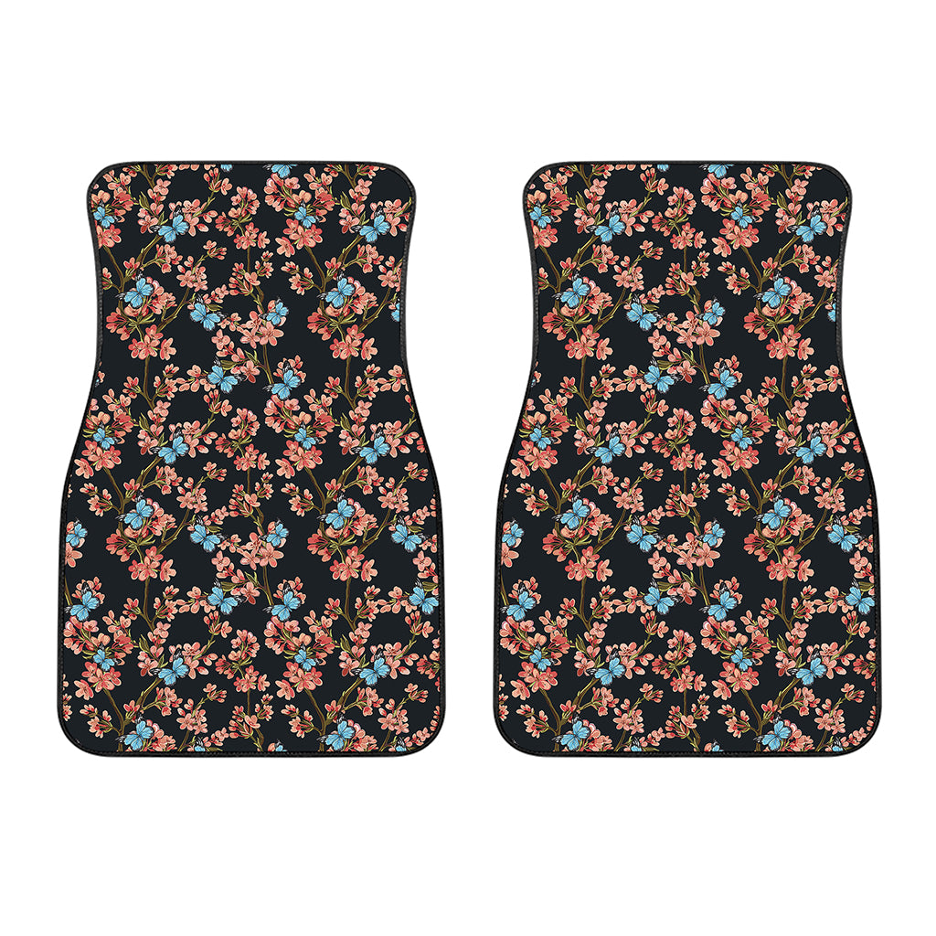 Blossom Flower Butterfly Print Front Car Floor Mats