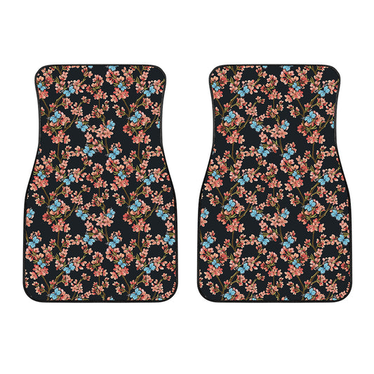 Blossom Flower Butterfly Print Front Car Floor Mats
