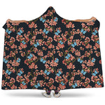 Blossom Flower Butterfly Print Hooded Blanket