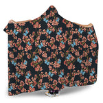 Blossom Flower Butterfly Print Hooded Blanket