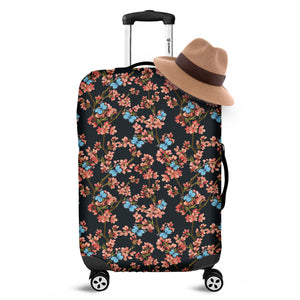 Blossom Flower Butterfly Print Luggage Cover