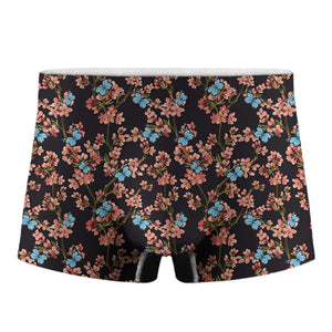 Blossom Flower Butterfly Print Men's Boxer Briefs