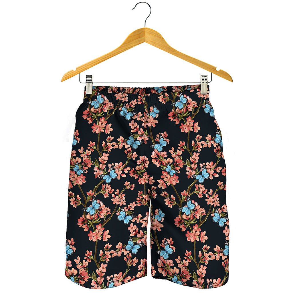 Blossom Flower Butterfly Print Men's Shorts