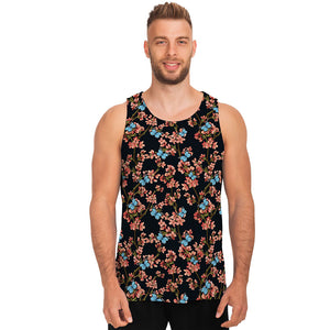 Blossom Flower Butterfly Print Men's Tank Top