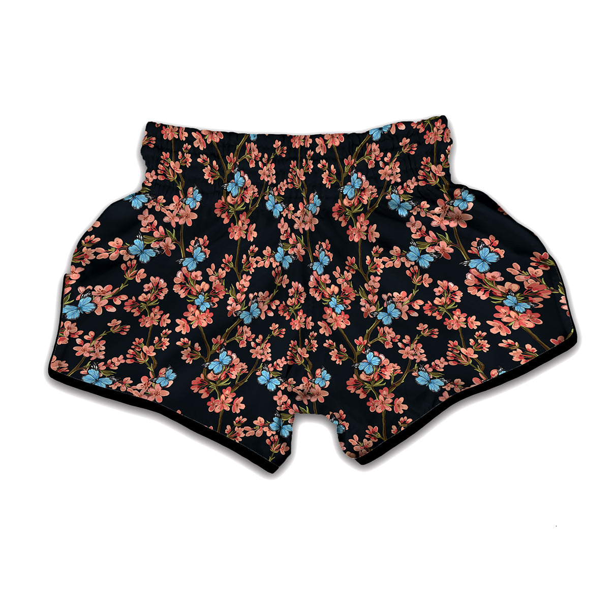 Blossom Flower Butterfly Print Muay Thai Boxing Shorts