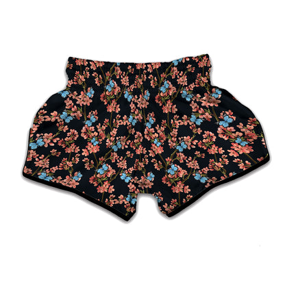 Blossom Flower Butterfly Print Muay Thai Boxing Shorts