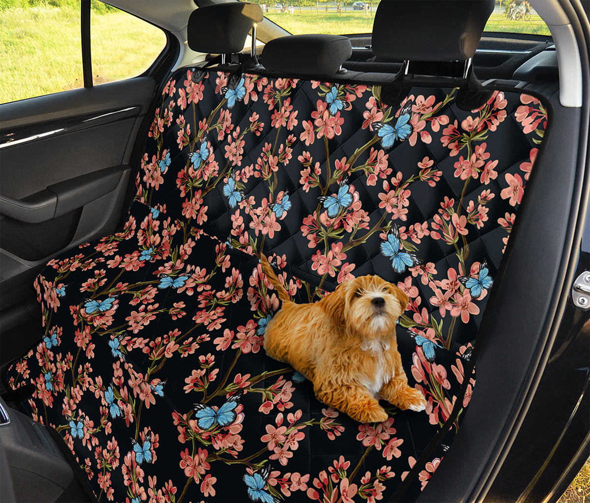 Blossom Flower Butterfly Print Pet Car Back Seat Cover