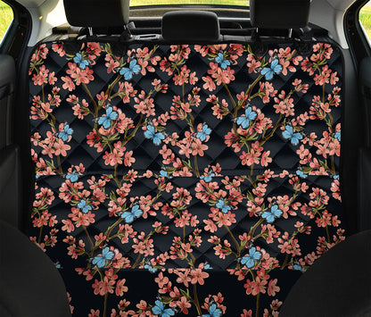 Blossom Flower Butterfly Print Pet Car Back Seat Cover
