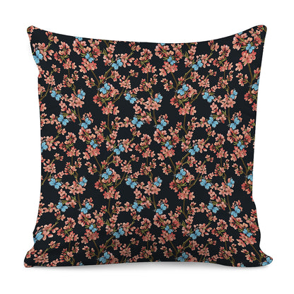 Blossom Flower Butterfly Print Pillow Cover