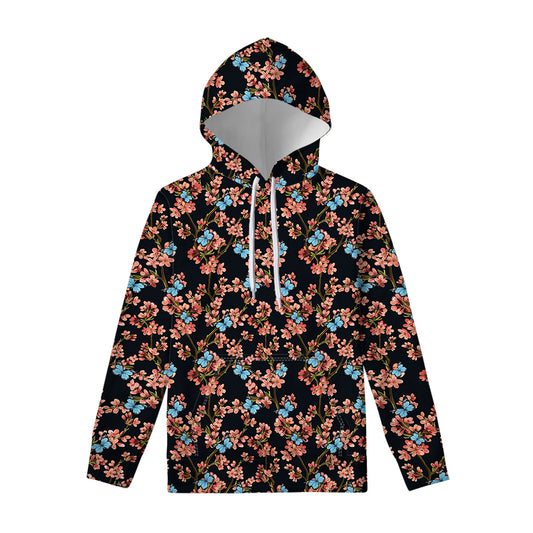 Blossom Flower Butterfly Print Pullover Hoodie