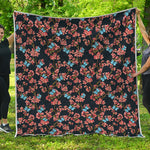 Blossom Flower Butterfly Print Quilt