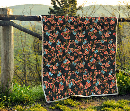 Blossom Flower Butterfly Print Quilt